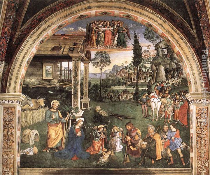 Adoration of the Child painting - Bernardino Pinturicchio Adoration of the Child art painting
